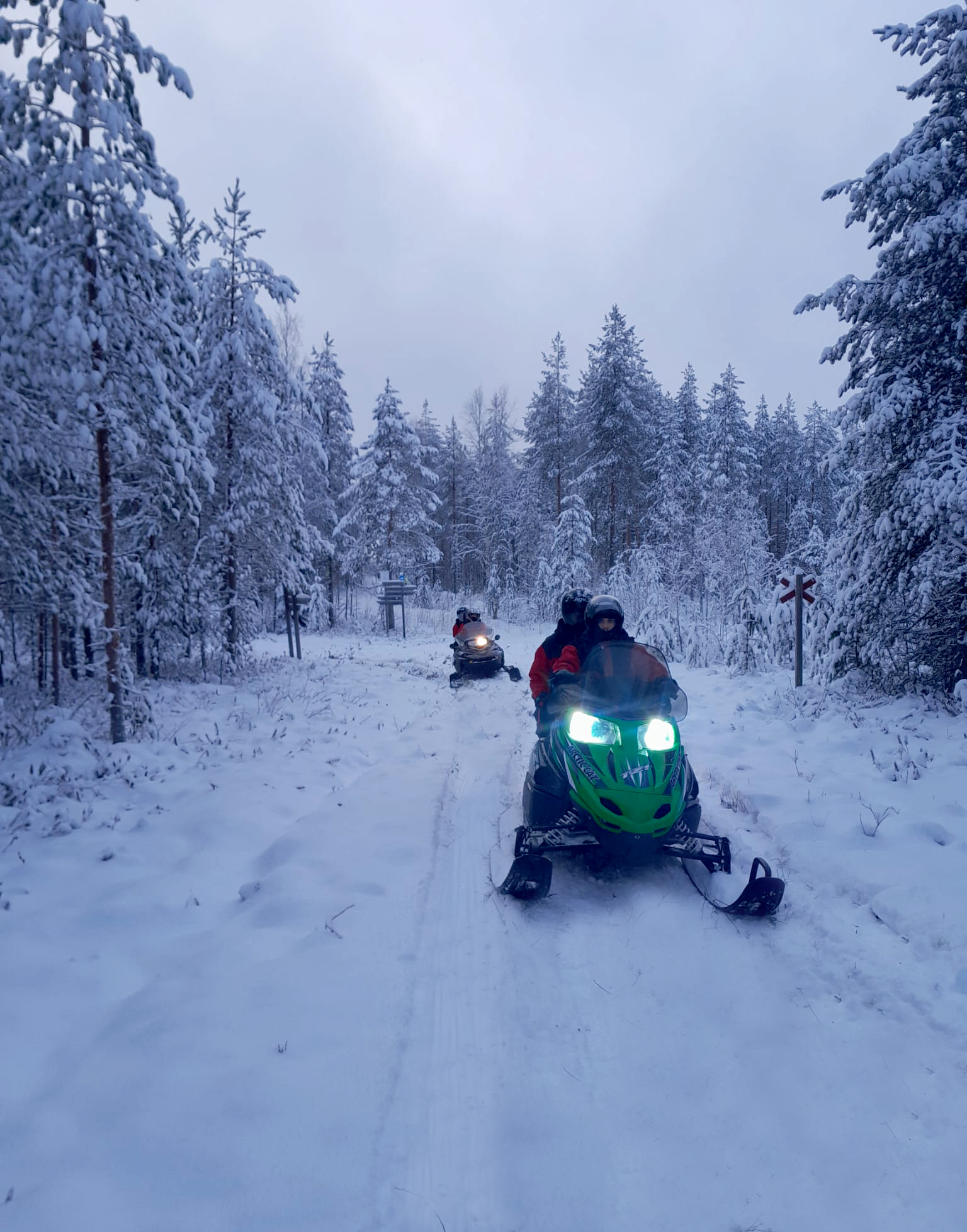 snowmobiling in kuhmo