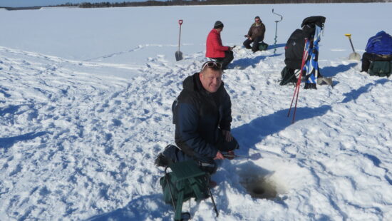 Ice fishing in hotel kalevala